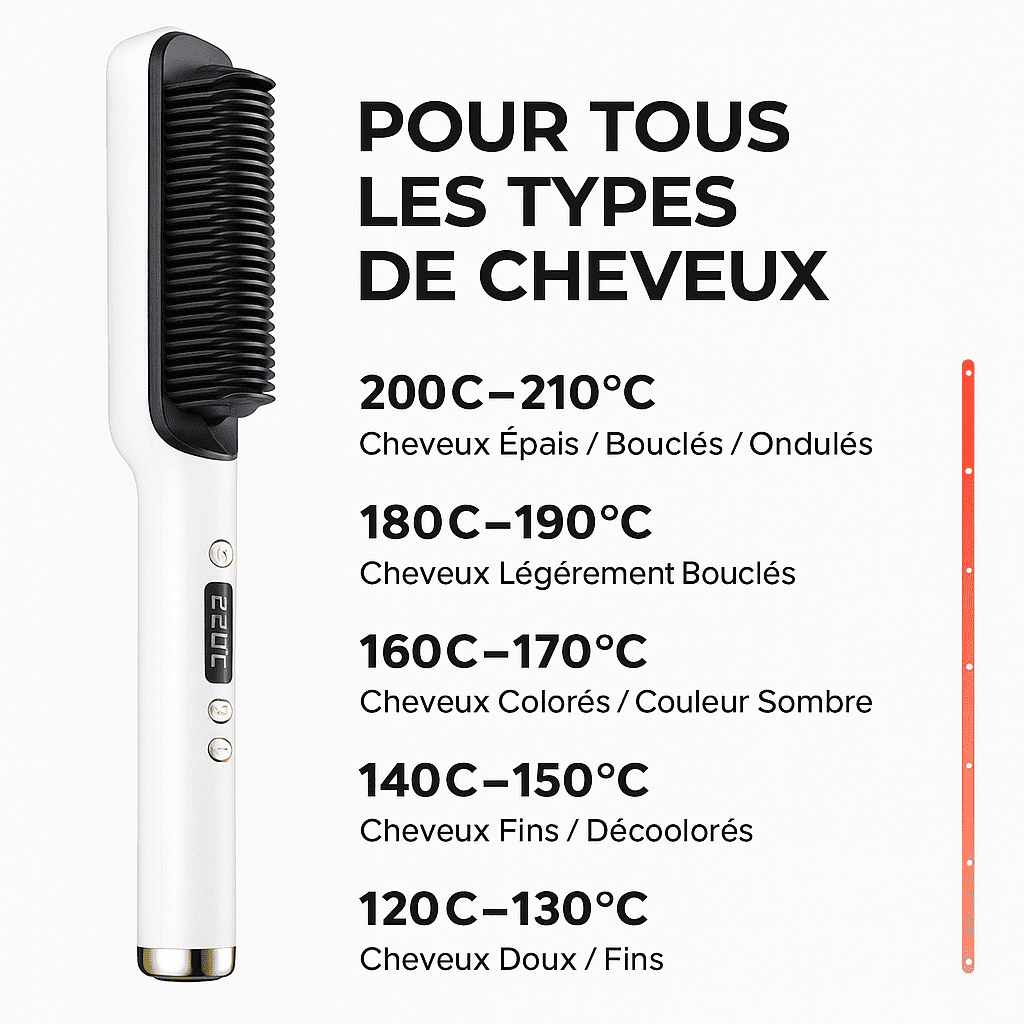 Brosse Lissante Chauffante – Transformez Vos Cheveux en Un Instant