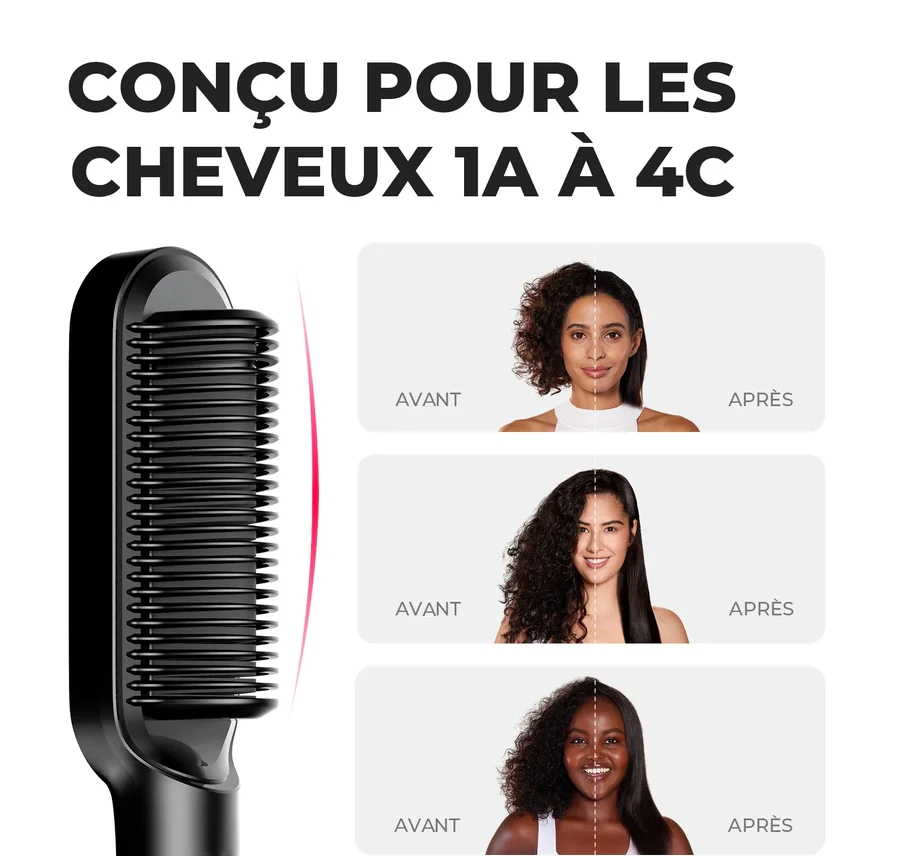 Brosse Lissante Chauffante – Transformez Vos Cheveux en Un Instant